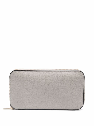 Valextra Zipped Continental Wallet In Grau