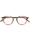Garrett Leight Tortoiseshell-effect Round-frame Glasses In Braun