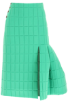 A.W.A.K.E. QUILTED SKIRT WITH SIDE PLEATED DETAIL