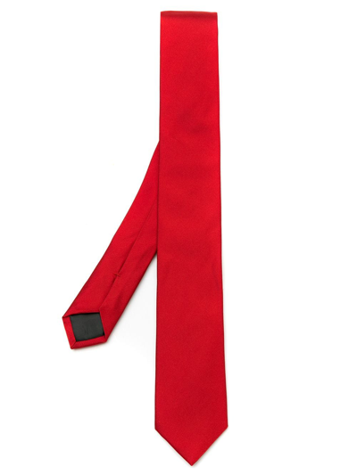 Hugo Jacquard Weave Silk Tie In Rot