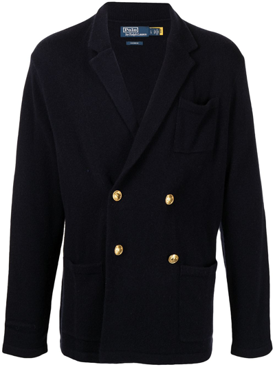 Polo Ralph Lauren Double-breasted Cashmere Blazer In Blue