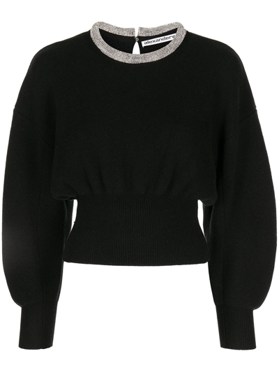 Alexander Wang Crystal-trim Jumper In Schwarz