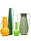 Pols Potten Roman Powder-coated Metal Vases Set Of Four In Green