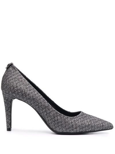 Michael Kors Embroidered Pointed Pumps In Anthracite
