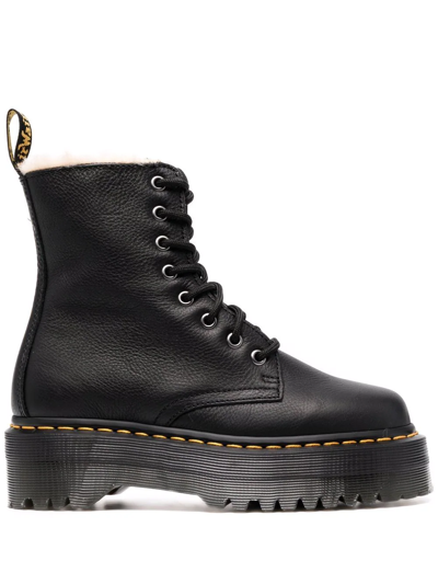 Dr. Martens' Jadon Platform Combat Botos In Black