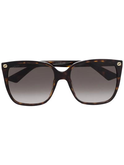 Gucci Cat-eye Tinted Sunglasses In Braun