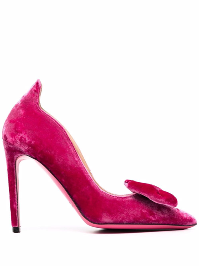 Dee Ocleppo Velvet-effect Leather Pumps In Rosa