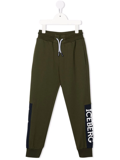 Iceberg Kids' Logo Track Trousers In Green