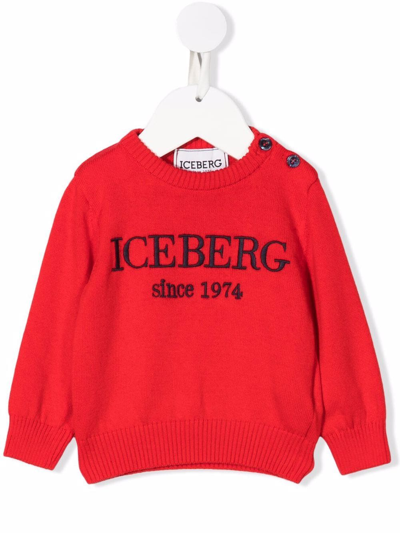 Iceberg Babies' Logo Knit Jumper In Red