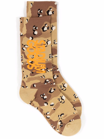 Stadium Goods Desert Camo Socks In Brown