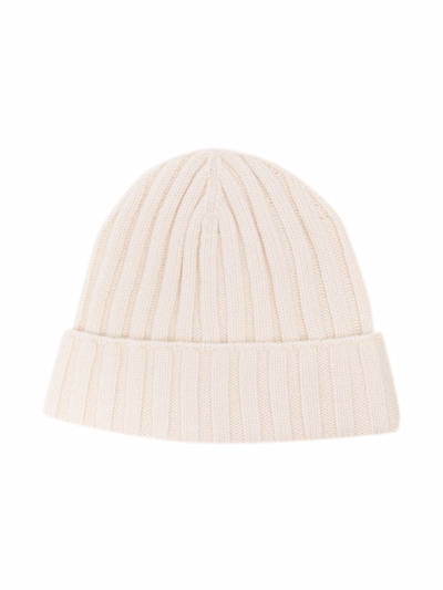 Brunello Cucinelli Teen Ribbed-knit Cashmere Beanie In Neutrals