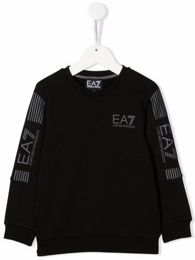 Emporio Armani Kids' Logo-print Jersey Sweatshirt In Black