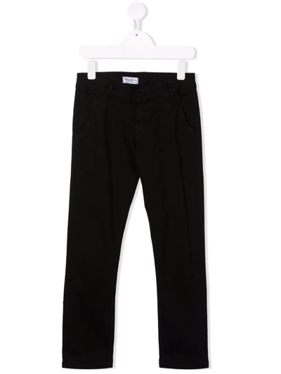 Paolo Pecora Kids' Drawstring-waist Cotton Track Trousers In Nero