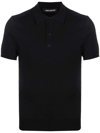 NEIL BARRETT RIBBED-DETAIL KNITTED POLO TOP