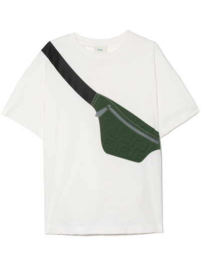 Fendi Teen Bag Print T-shirt In White