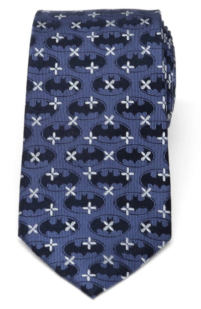 Cufflinks, Inc Dc Comics Batman Blue Jacquard Cross Silk Tie In Navy
