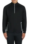Bugatchi Half Zip Pullover In Black