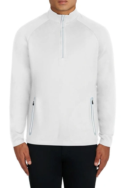 Bugatchi Half Zip Pullover In White