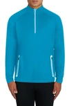 Bugatchi Half Zip Pullover In Turquoise