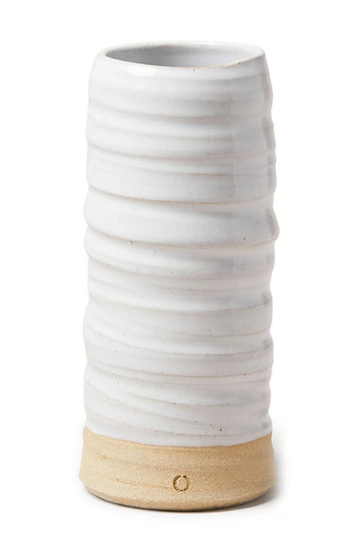 Farmhouse Pottery Small Glazed Stoneware Vase In Open White