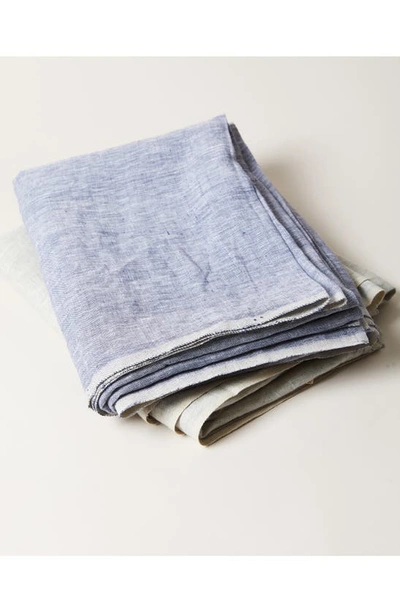 Farmhouse Pottery Farm Linen Tablecloth In Indigo