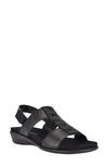 Easy Spirit Hazel Beaded T-strap Sandal In Black/ Black Leather