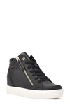 Nine West Tons Lace-up Wedge Sneaker In Black