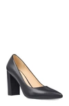 Nine West Tves Womens Leather Slip-on Pumps In Black Leather