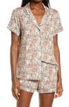 Nordstrom Lingerie Moonlight Short Pajamas In Teal Storm Winter Ditsy
