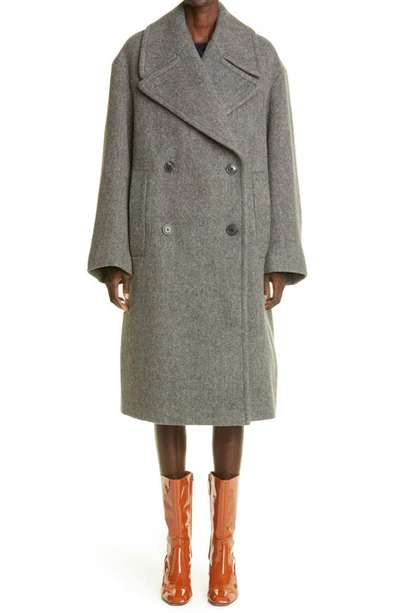 Dries Van Noten Oversized Double-breasted Wool-blend Felt Coat In Grey