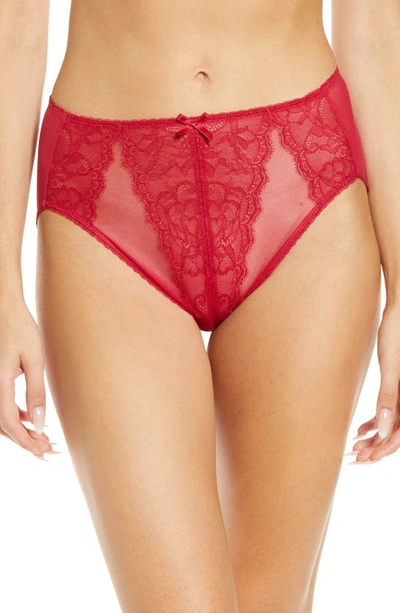 Wacoal Retro Chic High Cut Briefs In Persian Red