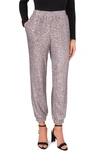 Vince Camuto Sequin Pull-on Joggers In Granite