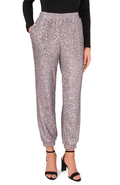 Vince Camuto Sequin Pull-on Joggers In Granite