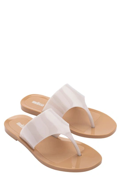 Melissa Essential Chic Water Resistant Flip Flop In Beige