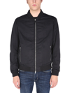 Allsaints Mens Black Bassett Zipped Cotton-blend Bomber Jacket Xxl In Black