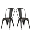 AC PACIFIC MODERN METAL KITCHEN DINING CHAIR, SET OF 2