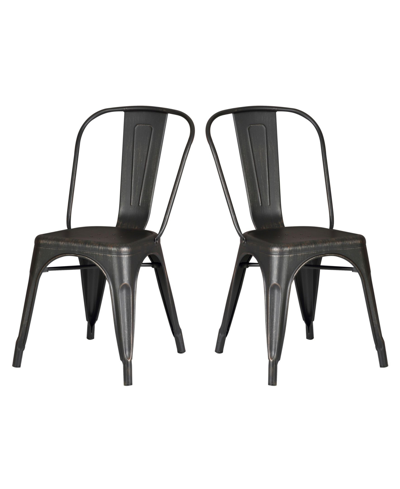 Ac Pacific Modern Metal Kitchen Dining Chair, Set Of 2