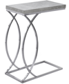 Monarch Specialties Chrome Metal Edgeside Accent Table In Grey Cement