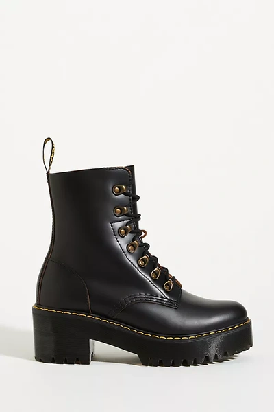 Dr. Martens' Dr. Martens Leona Platform Lace-up Boots In Black