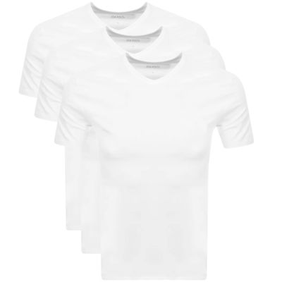 Hugo Boss Boss Triple Pack V Neck T Shirts White