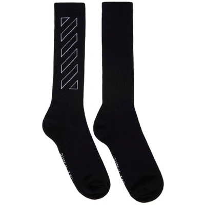 Off-white Black Diag Outline Mid Socks