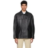 SOLID HOMME BLACK OUTSHIRTS LEATHER JACKET