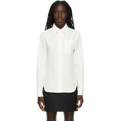 Saint Laurent White Cotton And Linen Shirt