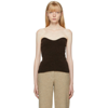 Nanushka Meo Strapless Wool-blend Bouclé Top In Dark Brown