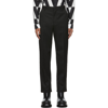 VALENTINO BLACK TECHNICAL WOOL TROUSERS