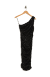 Love By Design Sequin One Shoulder Midi Dress In Black