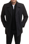 Kenneth Cole New York Classic Wool Peacoat In Black