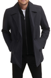 Kenneth Cole New York Classic Wool Peacoat In Charcoal