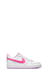 Nike Kids' Court Borough Low 2 Sneaker In White/ Hyper Pink