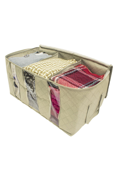 Sorbus Beige Foldable Fabric Storage 3 Section Organizer Bag